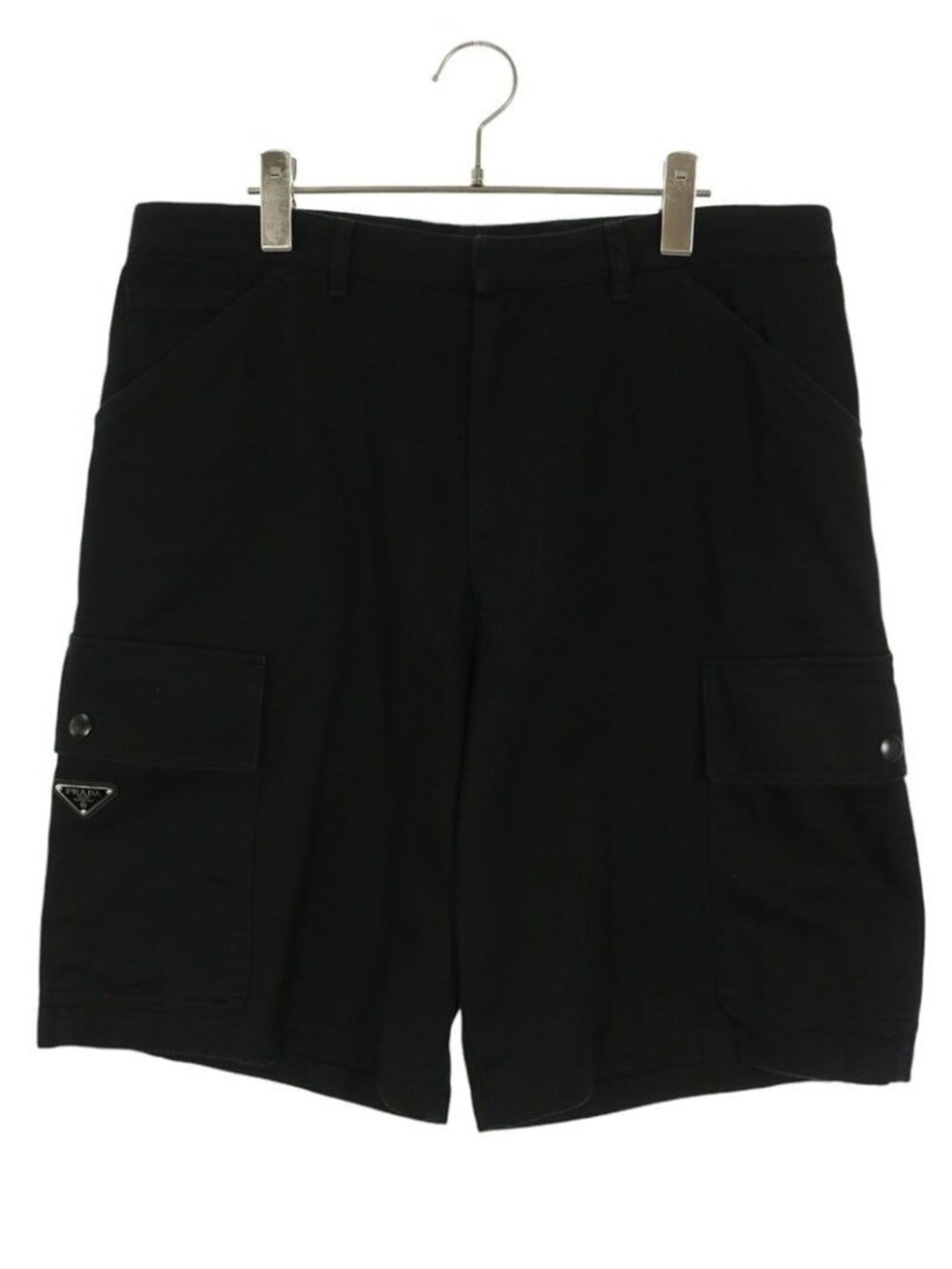 Prada Triangle Logo Cotton Bermuda Shorts